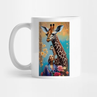 Flower Giraffe Floral Colorful Artwork Mug